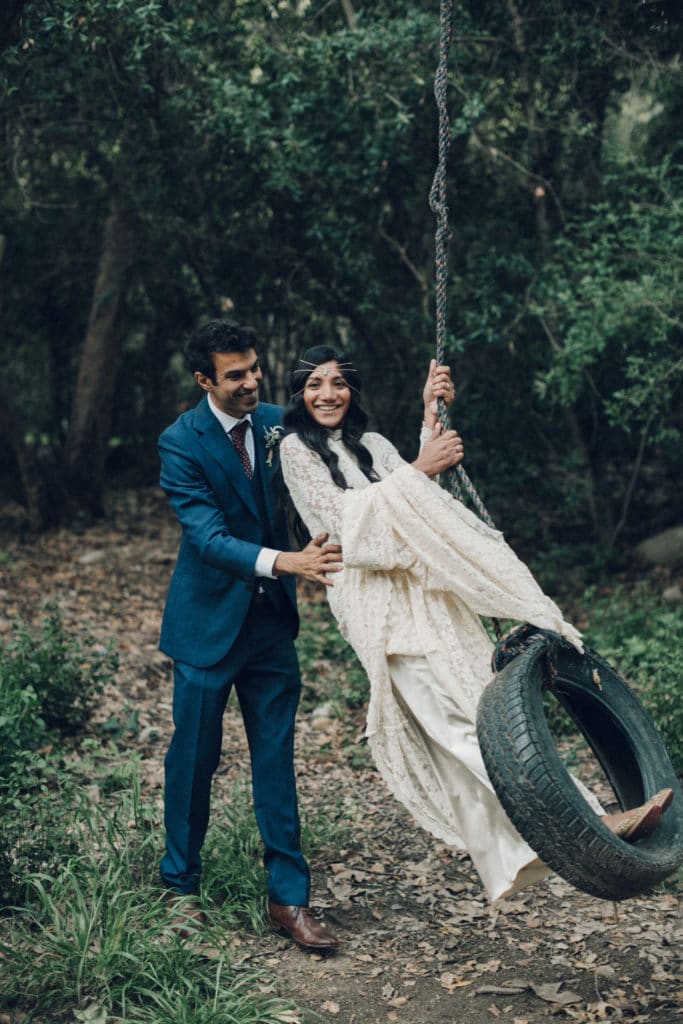 bohemian wedding in the woods ojai