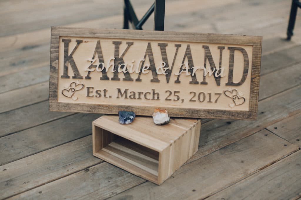 woodsy wedding signage 