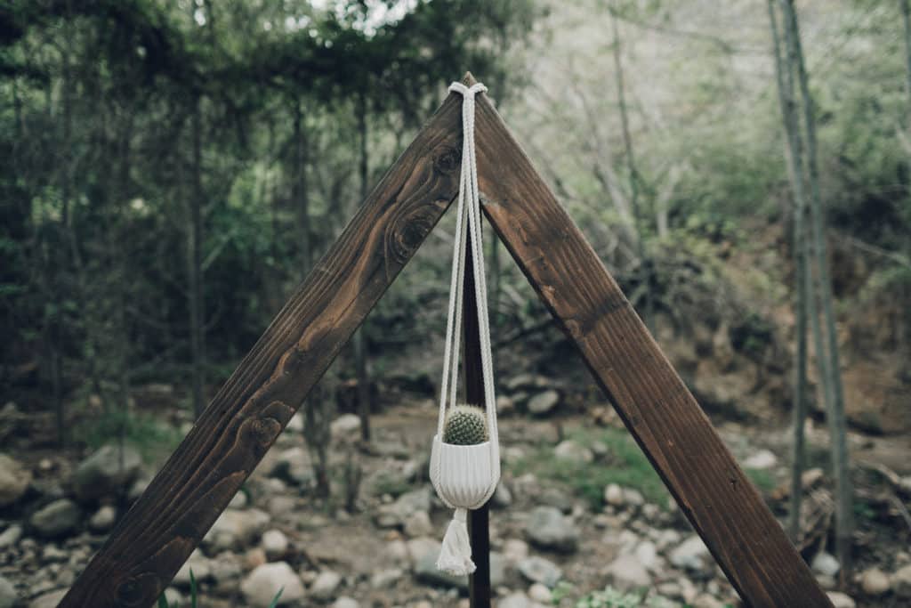 Triangle bohemian wedding arch